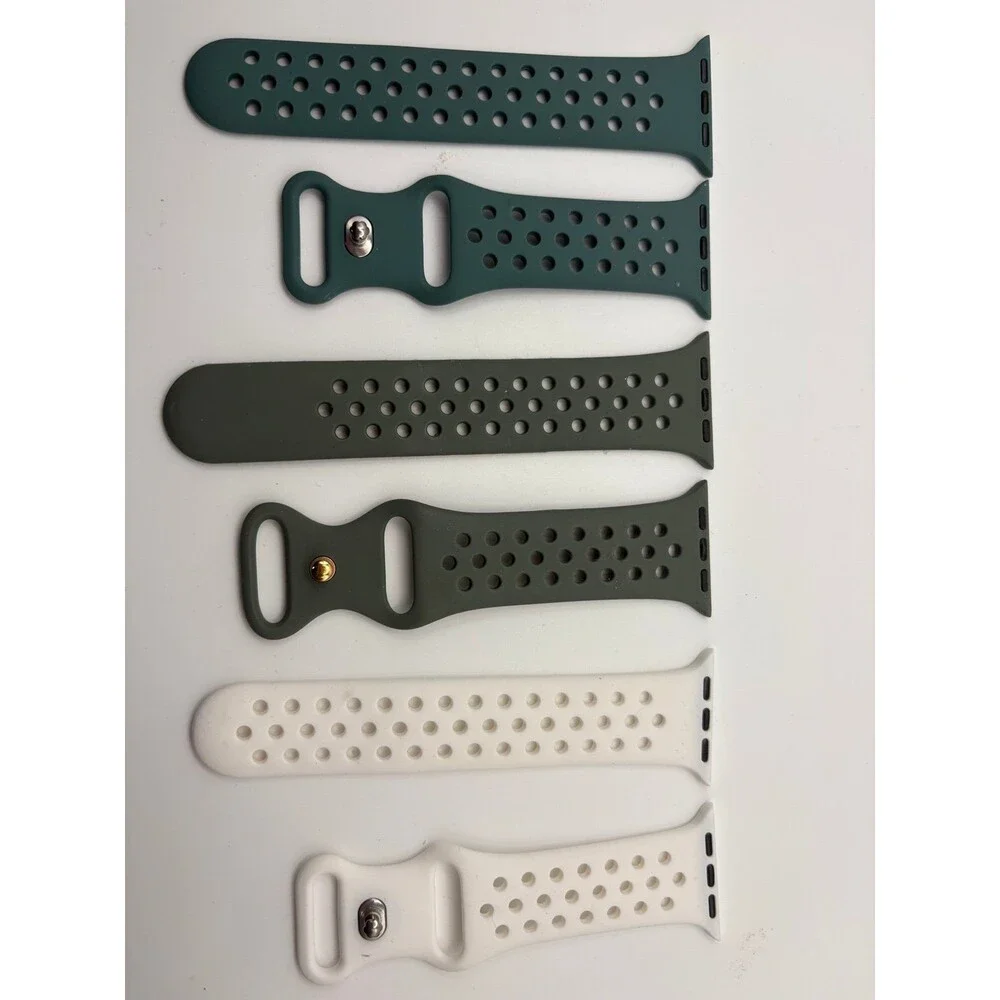 Apple Watch Sport Band 3-Pack - White, Olive & Pine Green Nike Style